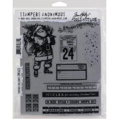 Stampers Anonymous Tim Holtz Cling Stamps -  Vintage Holidays